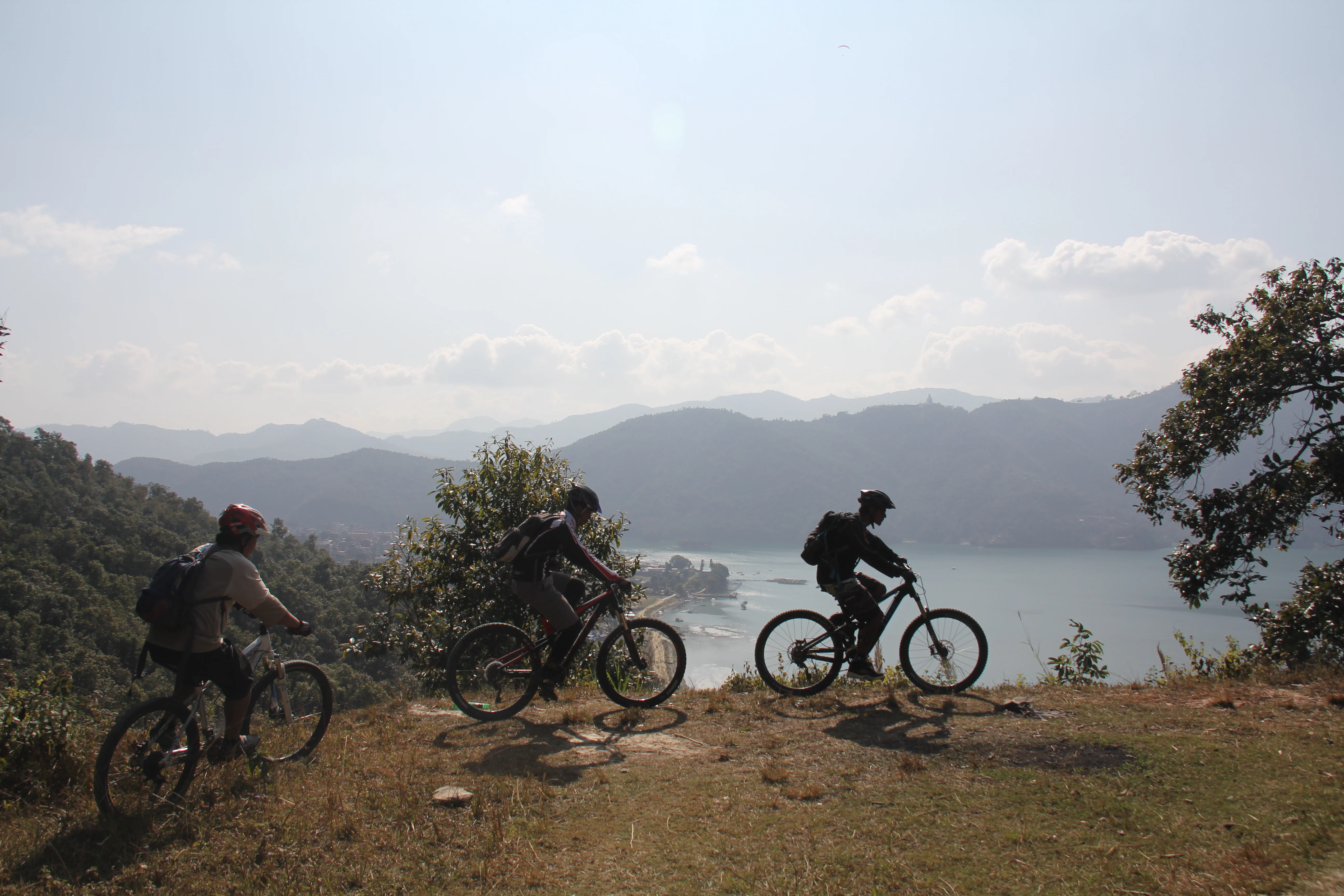 Cycling around Phewa Lake and boating in Phewa Lake